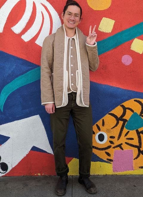 ME2097 (PDF) | Men's Jacket with Scarf by Donny Q | Know Me