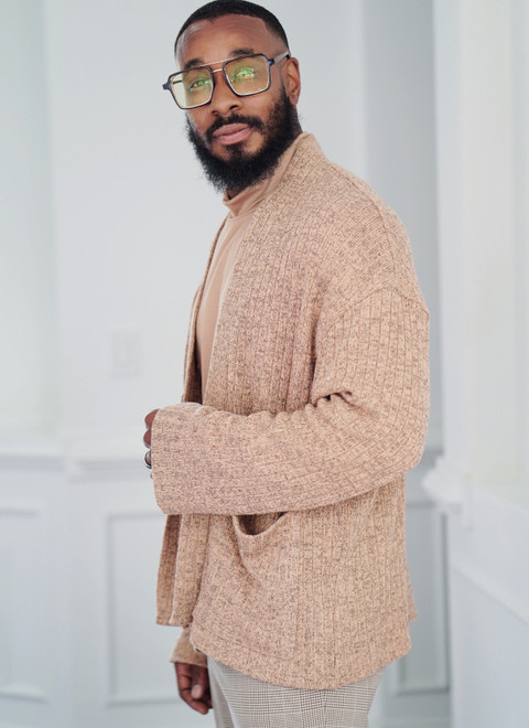 ME2105 (PDF) | Men's Knit Turtleneck and Cardigan by Norris Dánta