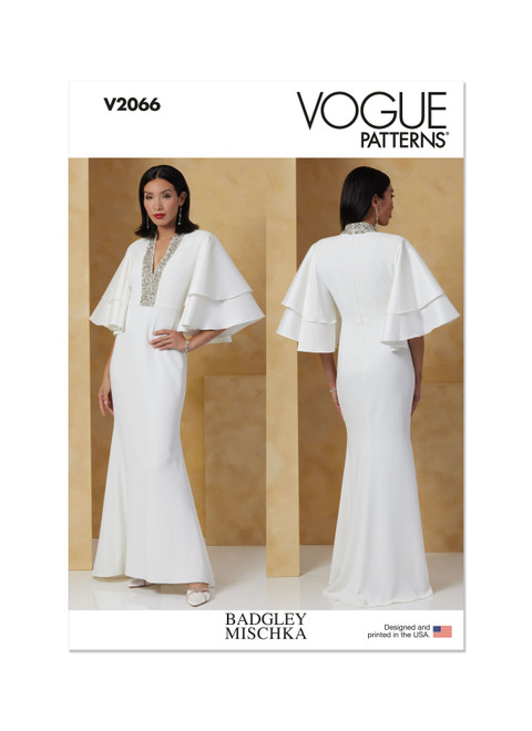 V2066 (PDF) | Misses' Dress by Badgley Mischka | Vogue Patterns