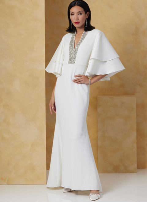 V2066 (PDF) | Misses' Dress by Badgley Mischka | Vogue Patterns