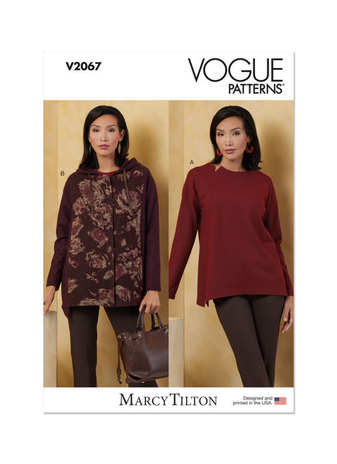V2067 (PDF) | Misses' Knit Top and Jacket by Marcy Tilton | Vogue