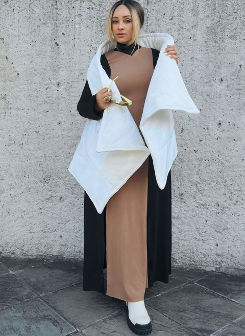 ME2098 | Misses' Knit Dress and Puffer Scarf Vest by Keechii B