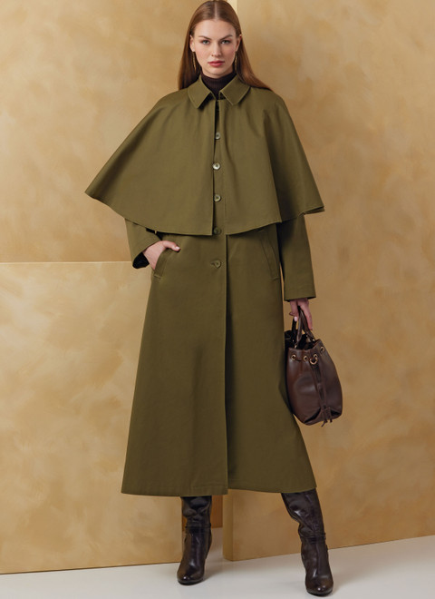 V2074 | Misses' Cape Coat in Two Lengths | Vogue Patterns
