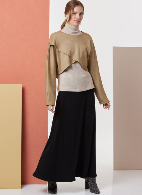 B7013 (PDF) | Misses' Knit Tops, Skirt, and Pants | Butterick