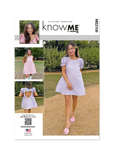 ME2108 (PDF)| Know Me Sewing Pattern Misses' Dress with Sleeve