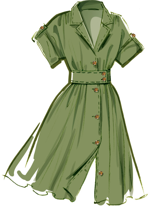 M8556 | McCall's Sewing Pattern Misses' Shirtdress in Three