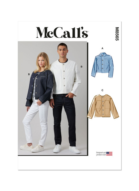 M8565 | McCall's Sewing Pattern Unisex Jacket with Collar