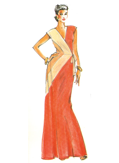 V2100 | Vogue Patterns 1980s Misses' Knit Dress by Diane Von