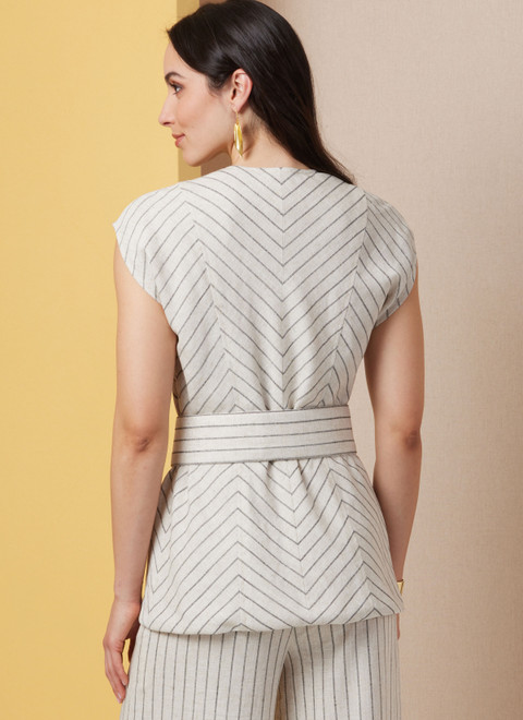 Butterick B7028 | Butterick Sewing Pattern Misses' Top with Belt and Pants