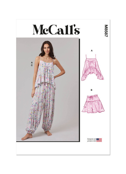 M8587 (PDF) | McCall's Sewing Pattern Misses' Top, Shorts and