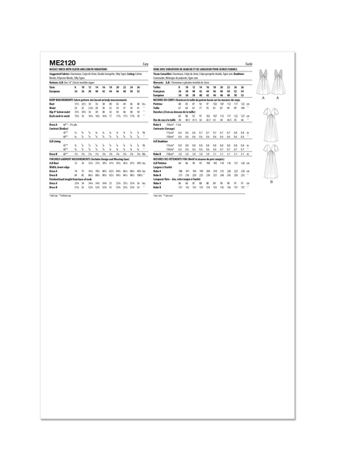 Know Me ME2120 | Misses' Dress with Sleeve and Length Variations by Alisha Grace | Back of Envelope