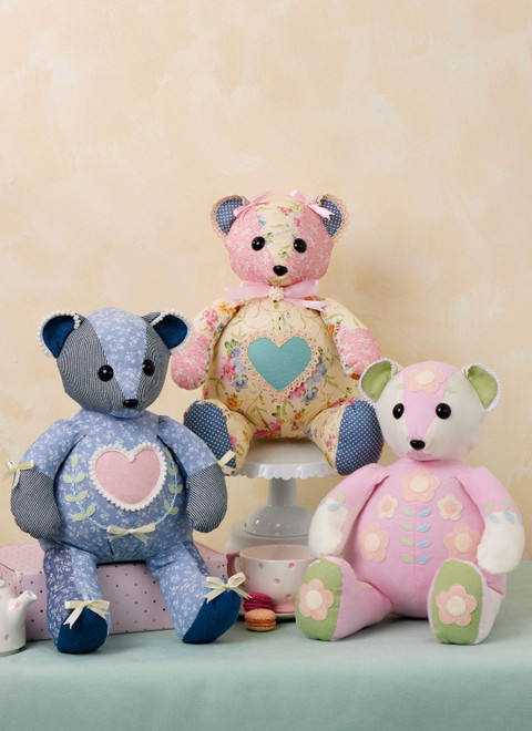 McCall's M8599 | McCall's Sewing Pattern Patchwork Plush Bears