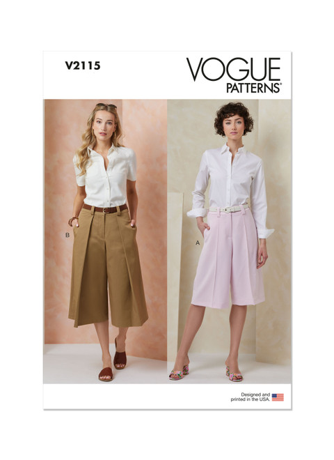 Vogue Patterns V2115 | Vogue Patterns Misses' Shorts in Two Lengths | Front of Envelope