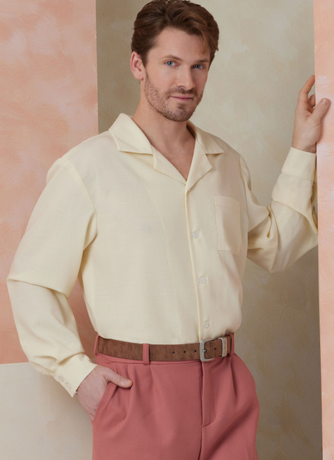 Vogue Patterns V2120 | Vogue Patterns Men's Shirt with Sleeve Variations, Shorts, Pants and Belt