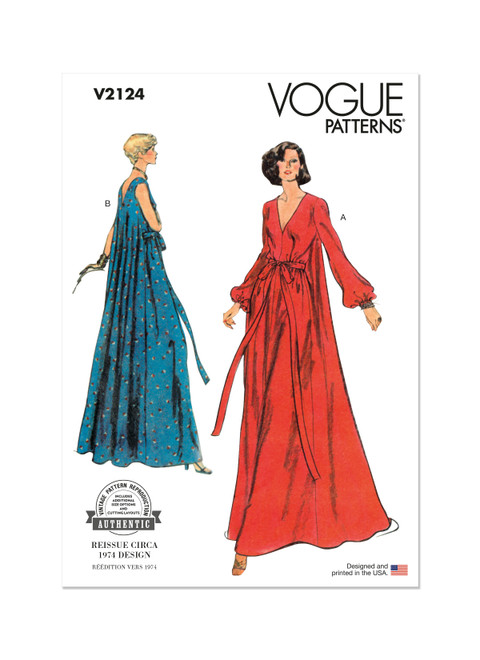 VOGUE Designer V1174 海外ドレス型紙 V2124 | Vogue Patterns 1970s Misses' Loungewear | Vogue Patterns