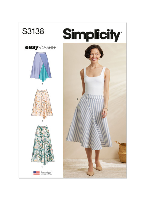 S3138 (PDF) | Simplicity Sewing Pattern Misses' Godet Skirt