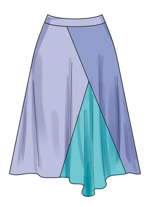 S3138 (PDF) | Simplicity Sewing Pattern Misses' Godet Skirt in Two