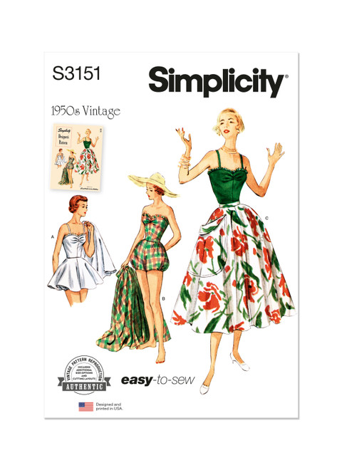 S3151 (PDF) | Simplicity Sewing Pattern 1950s Misses' One Piece