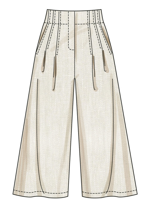 パンツ Botanical Pattern Pleats Easy Pants Sewing Pattern Roundup: Pleated Trousers - Emily Lightly