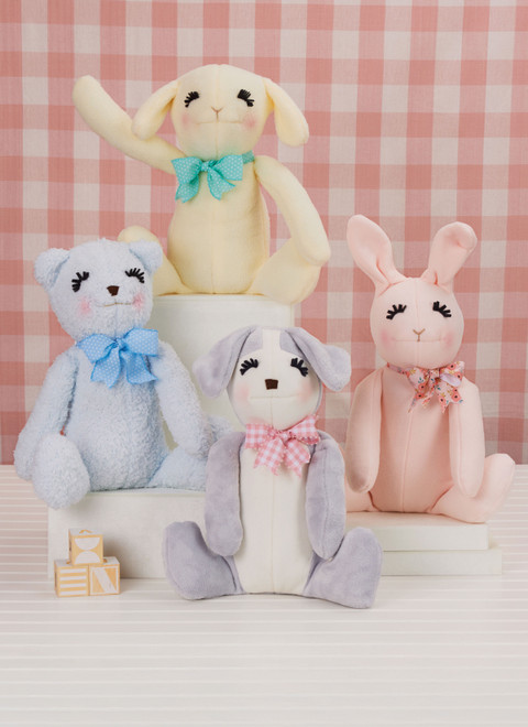 S3157 | Simplicity Sewing Pattern Seated Plush Animals by Elaine