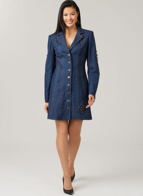 McCall's M8601 | McCall's Sewing Pattern Misses' Fitted Button Front Mini Dress