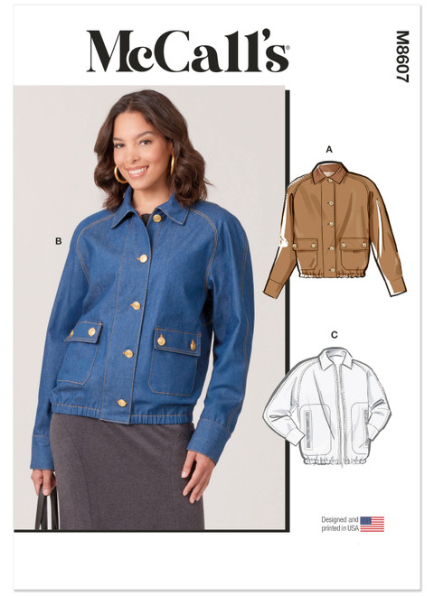 M8607 (PDF) | McCall's Sewing Pattern Misses' Blouson Jackets