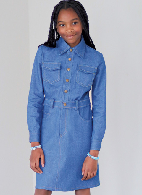 ME2133 | Know Me Sewing Pattern Girl's and Misses' Denim Dress by