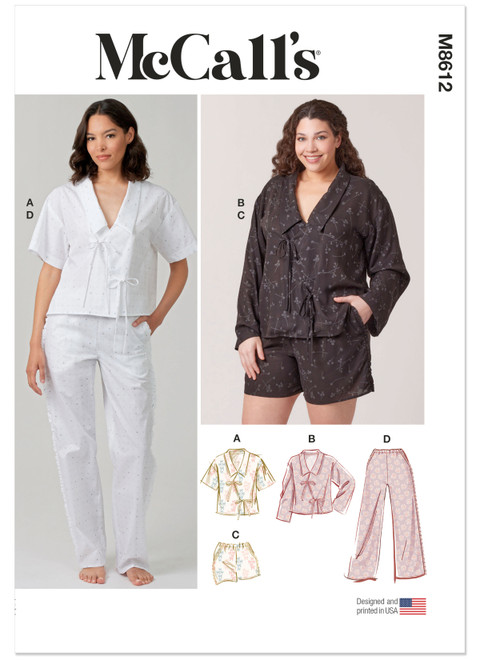 McCall's M8612 | McCall's Sewing Pattern Misses' and Women's Pajamas | Front of Envelope