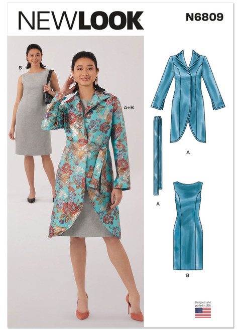 N6809 | New Look Sewing Pattern Misses' Jacket, Belt and Dress