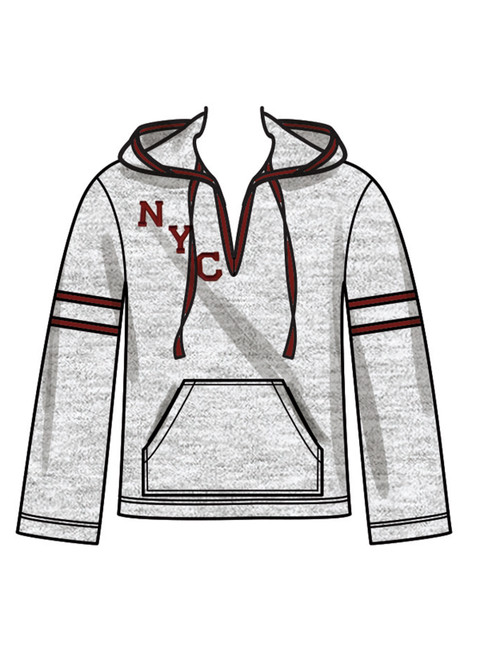 N6818 | New Look Sewing Pattern Unisex Knit Hoodie and Pants and