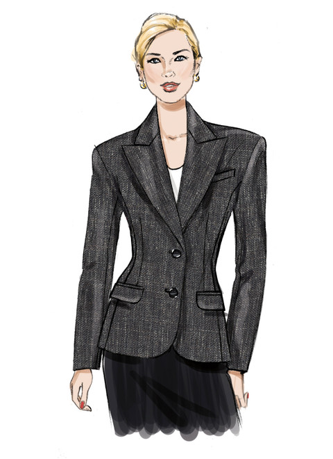 V2136 (PDF) | Misses' Jacket with and without Collar | Vogue Patterns