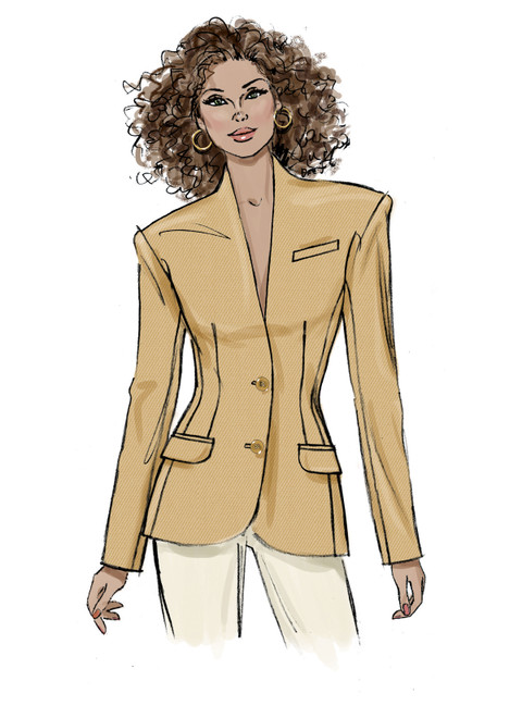 V2136 (PDF) | Misses' Jacket with and without Collar | Vogue Patterns