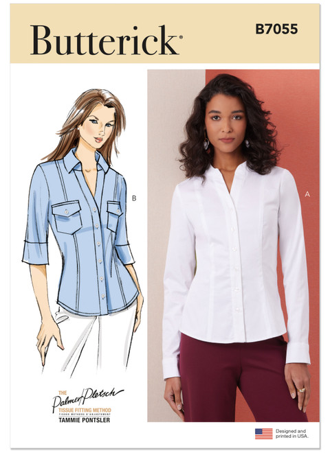 B7055 (PDF) | Butterick Sewing Pattern Misses' Shirts with