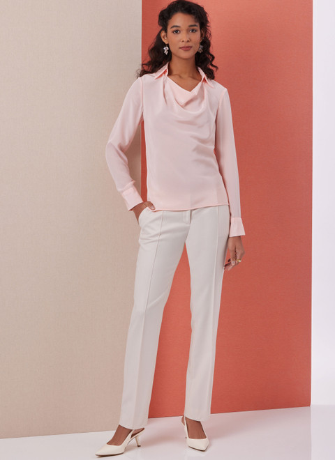 B7056 (PDF) | Butterick Sewing Pattern Misses' Cowl Neck Blouse