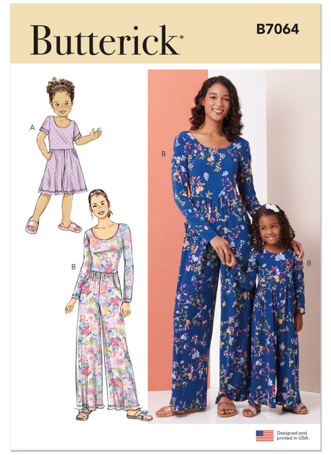 B7064 (PDF) | Butterick Sewing Pattern Children's and Misses' Knit