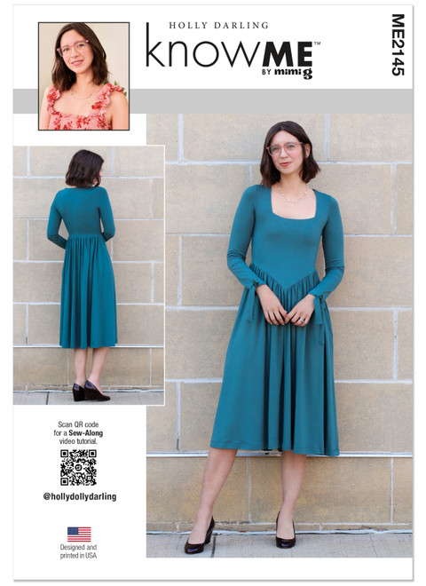 ME2145 (PDF) | Know Me Sewing Pattern Misses' Knit Dress by Holly