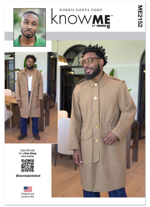ME2152 (PDF) | Know Me Sewing Pattern Men's Utility Trench Coat by