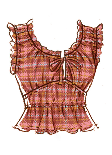 M8634 (PDF) | McCall's Sewing Pattern Misses' Lounge Top in Two