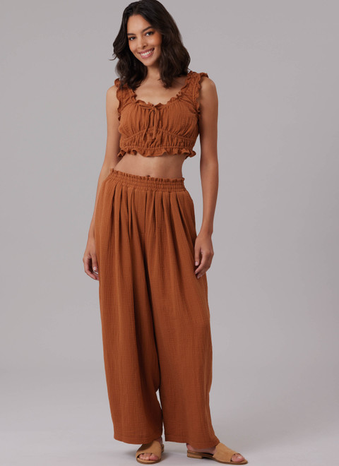 M8634 (PDF) | McCall's Sewing Pattern Misses' Lounge Top in Two