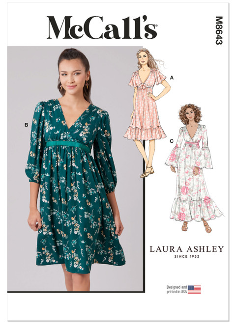 M8643 (PDF) | McCall's Sewing Pattern Misses' Lined Dresses by