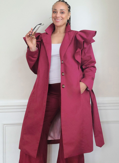 ME2151 | Know Me Sewing Pattern Misses' Single Breasted Trench