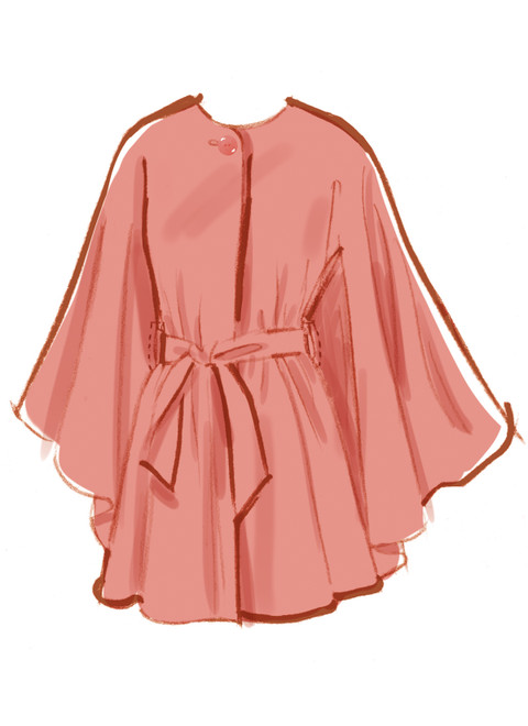 McCall's M8628 | McCall's Sewing Pattern Misses' Cape in Two Lengths and Tie Belt