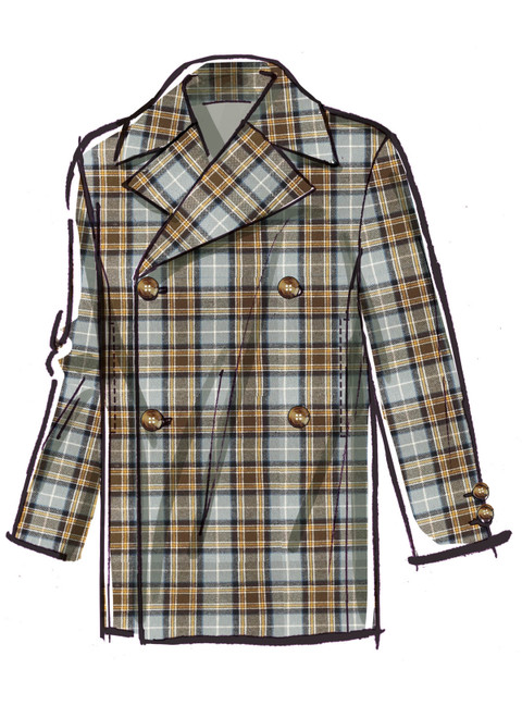 M8638 | McCall's Sewing Pattern Men's Double Breasted Jacket in
