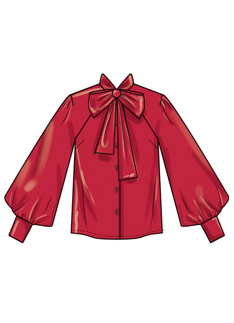 Simplicity S3195 | Simplicity Sewing Pattern Misses' Blouse with Detachable Tie and Sleeve Variations