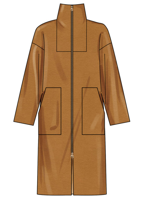 S3196 (PDF) | Simplicity Sewing Pattern Misses' High Collar Coat