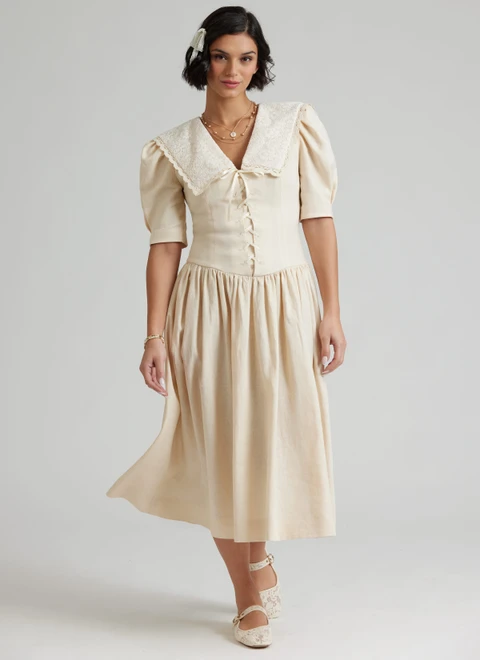 Simplicity S3216 | Simplicity Sewing Pattern 1980s Misses' and Miss Petite Dress with Fitted Bodice by Gunne Sax by Jessica McClintock