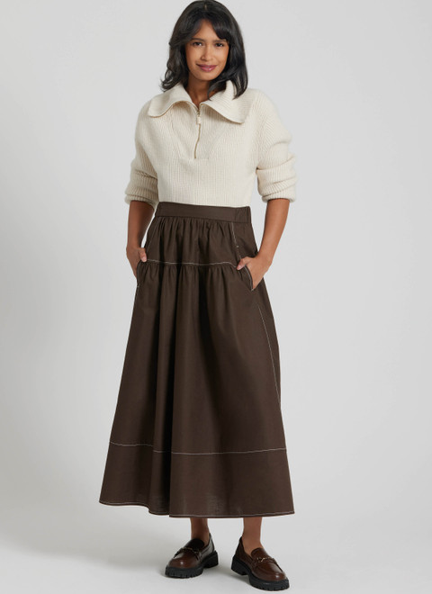 S3198 | Simplicity Sewing Pattern Misses' Gathered Skirt in Two