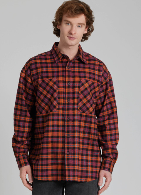S3207 | Simplicity Sewing Pattern Men's Oversized Shirt | Simplicity