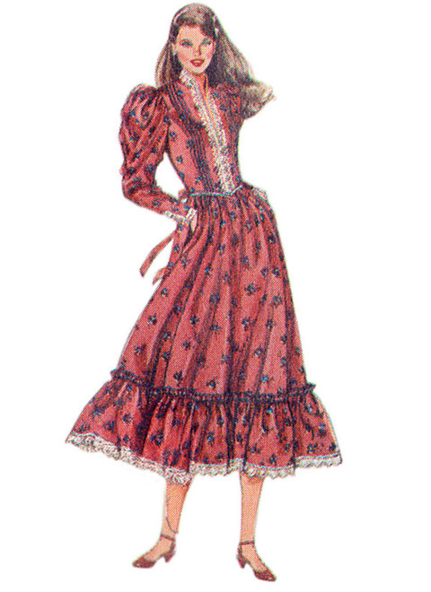 Simplicity S3215 | Simplicity Sewing Pattern 1980s Misses' and Miss Petite Fitted Dress in Two Lengths by Gunne Sax by Jessica McClintock