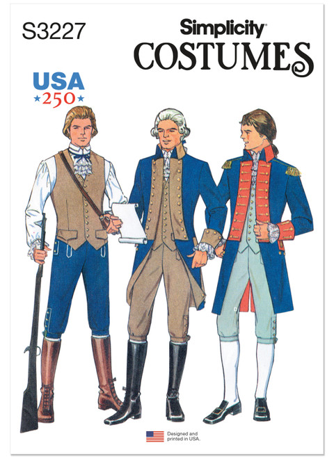 Simplicity S3227 | Simplicity Sewing Pattern Men's Continental Uniform Costumes | Front of Envelope